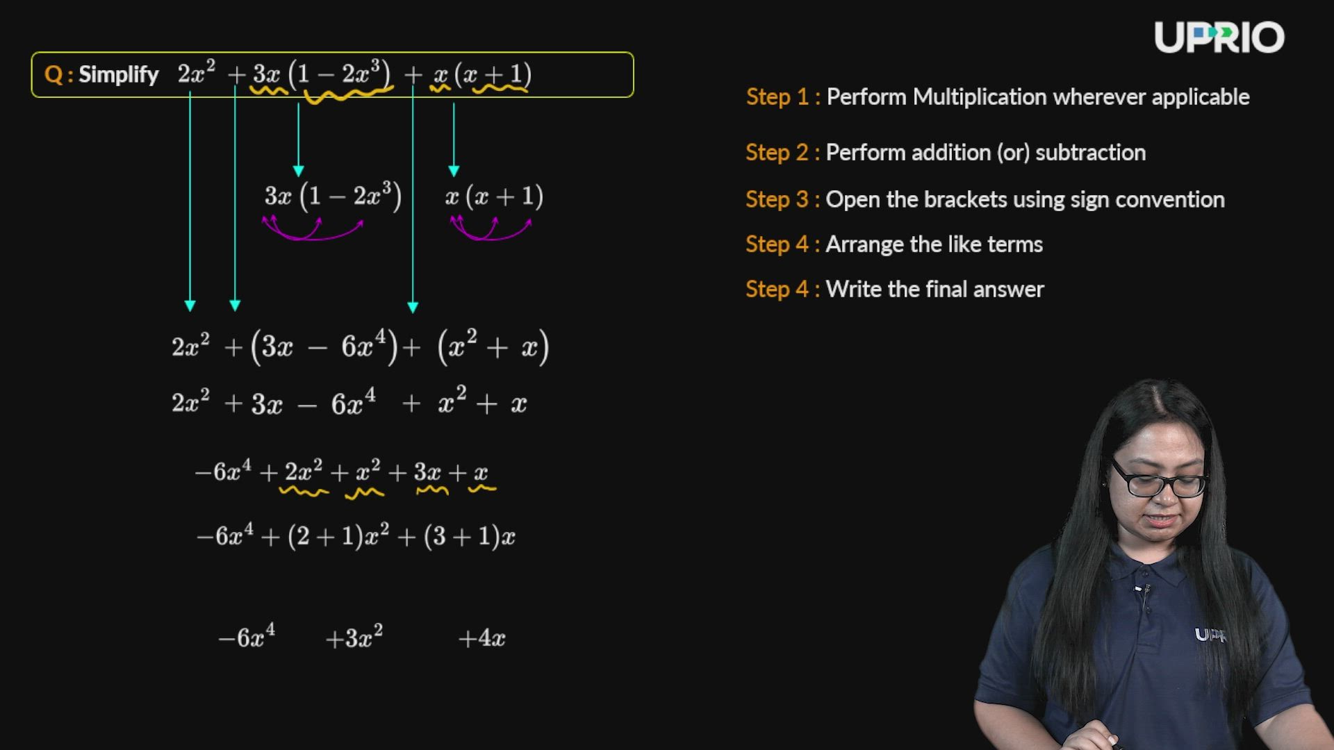 Simplification of Algebraic Expressions